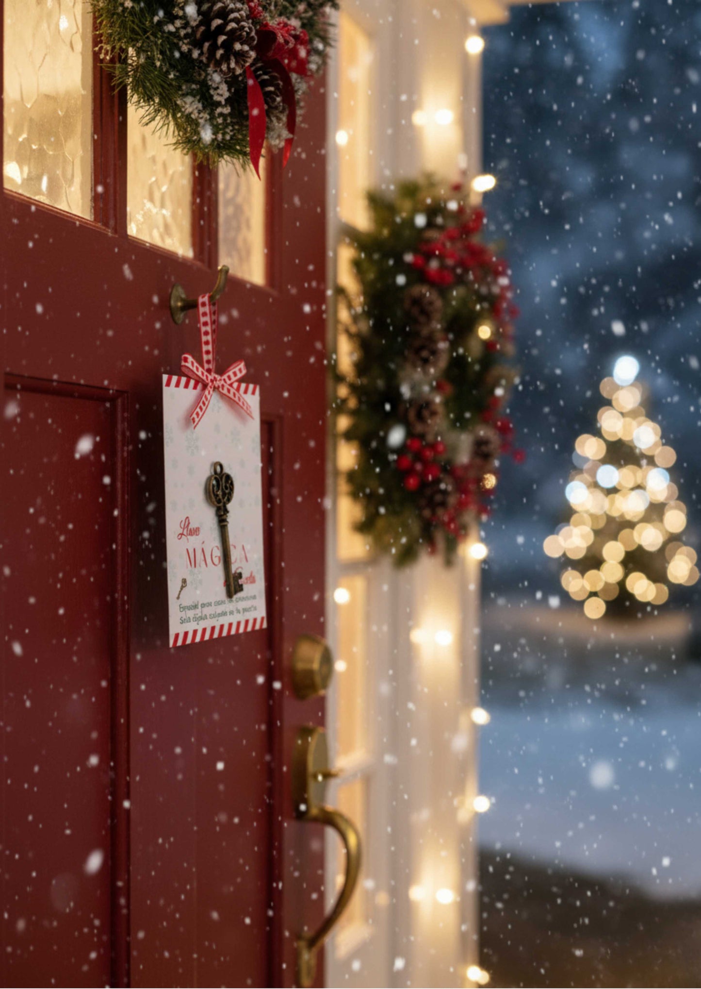 Tarjeta para Llave magica de Santa - Plantilla de CANVA