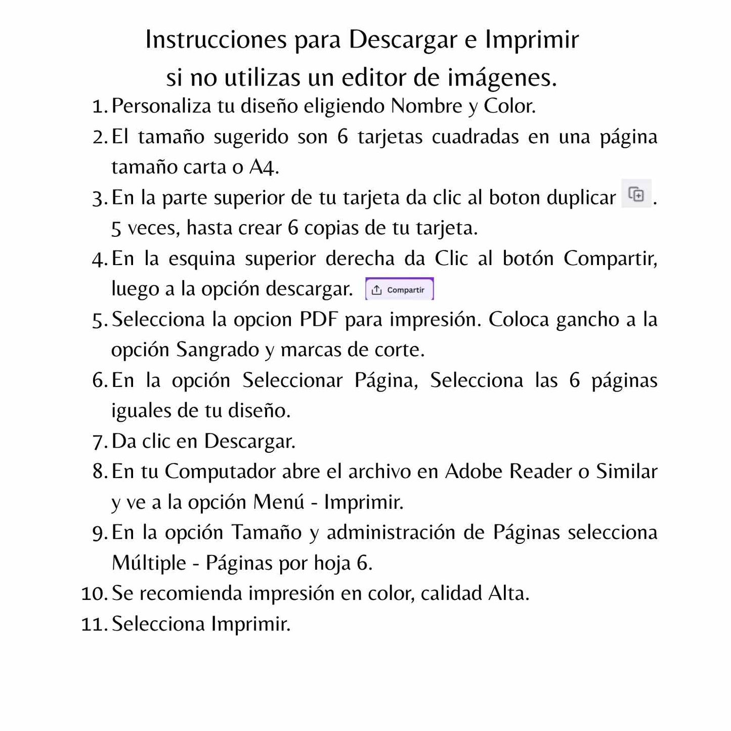 instrucciones
