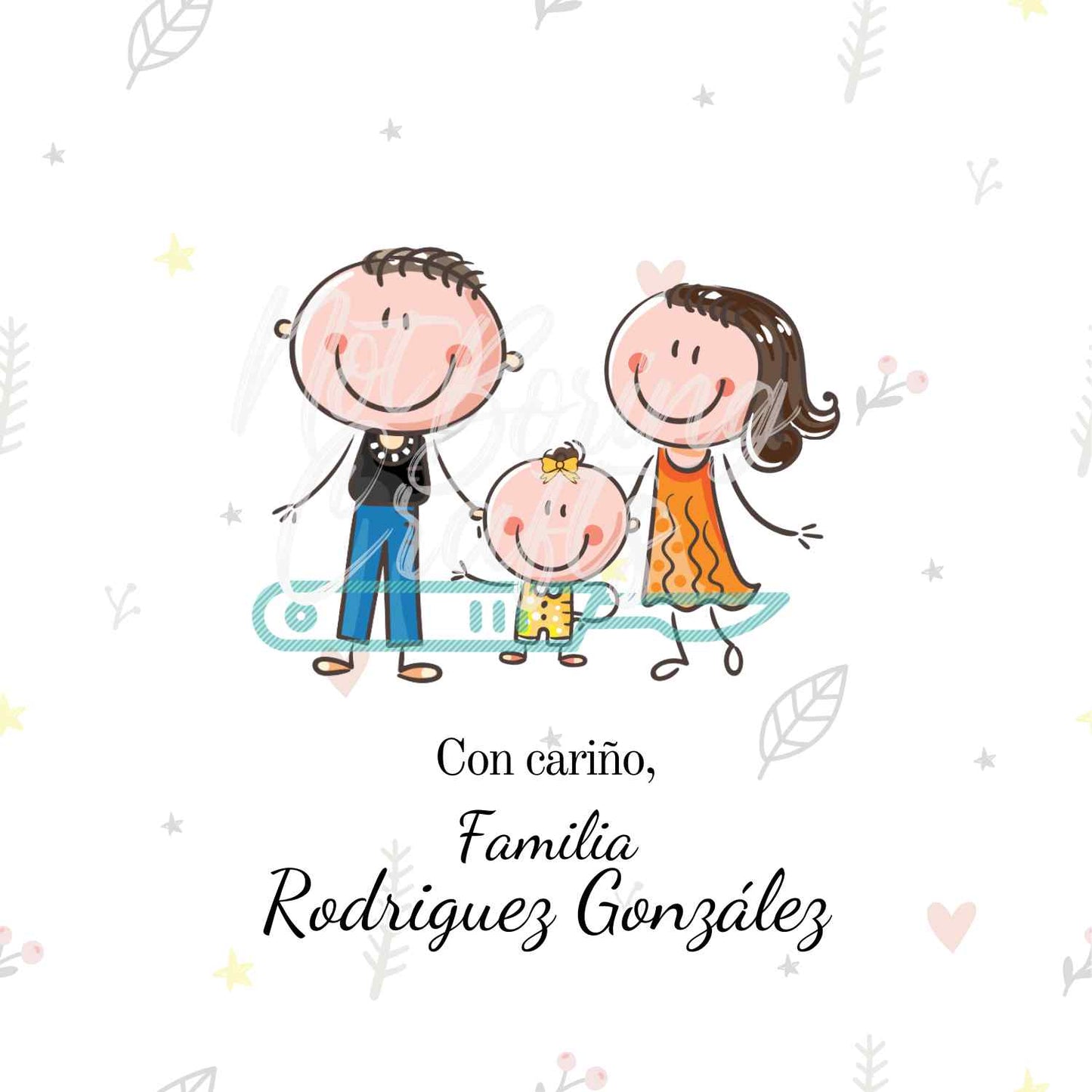 Gift Card with Customizable Family Caricature