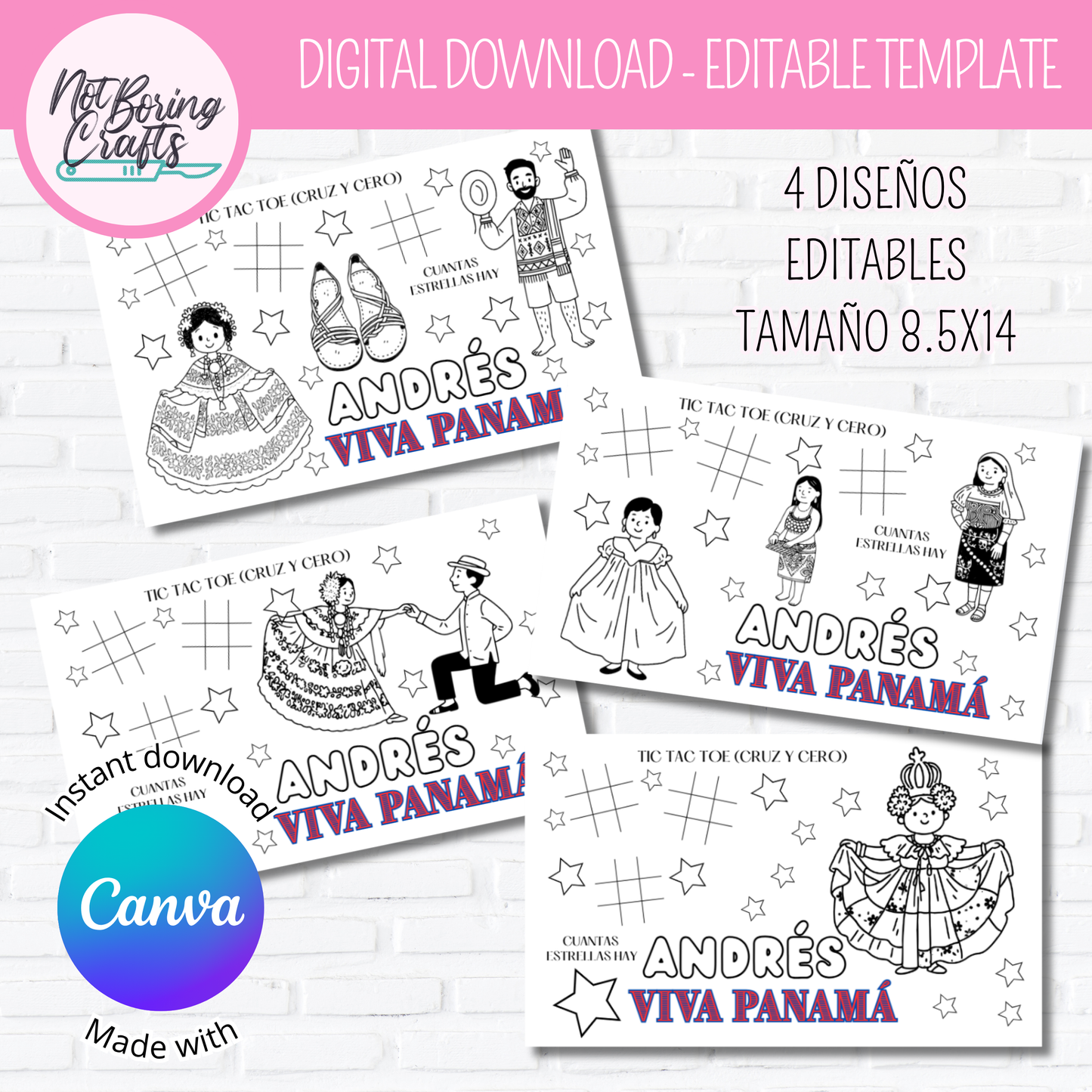 Mantel para colorear Panameño - Fiestas Patrias Panama