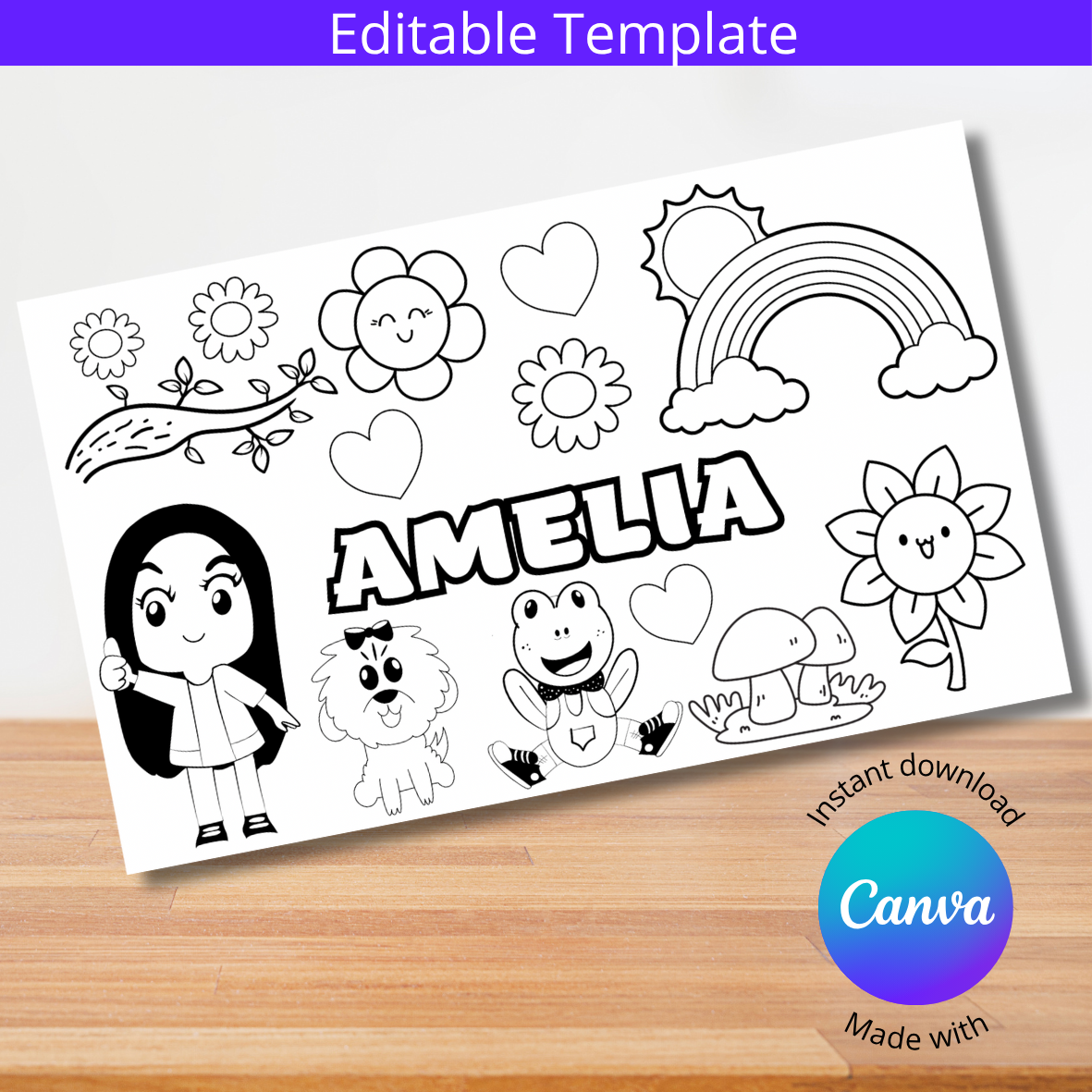 Customizable Lara Campos Coloring Tablecloth 