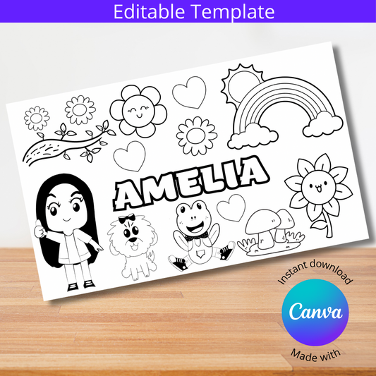 Customizable Lara Campos Coloring Tablecloth 