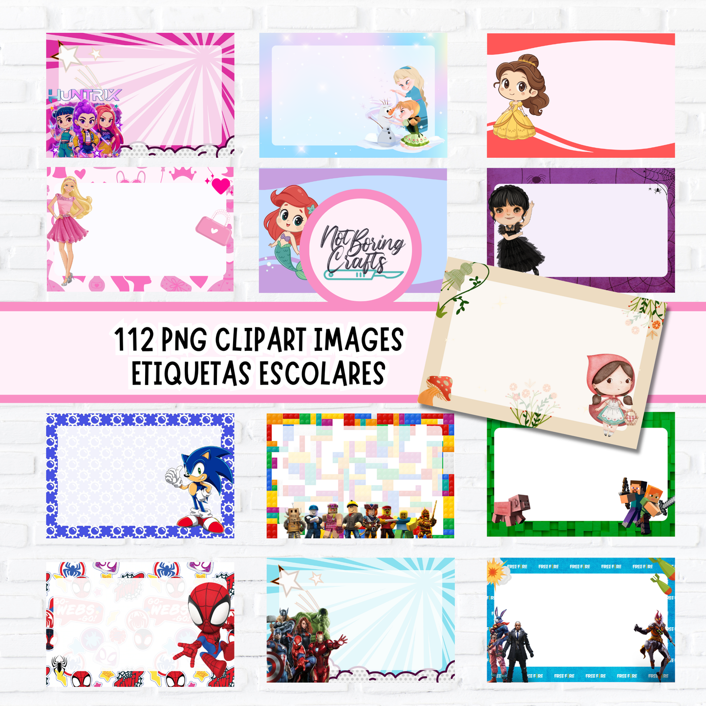 Etiquetas Escolares - Bundle con 100 PNG