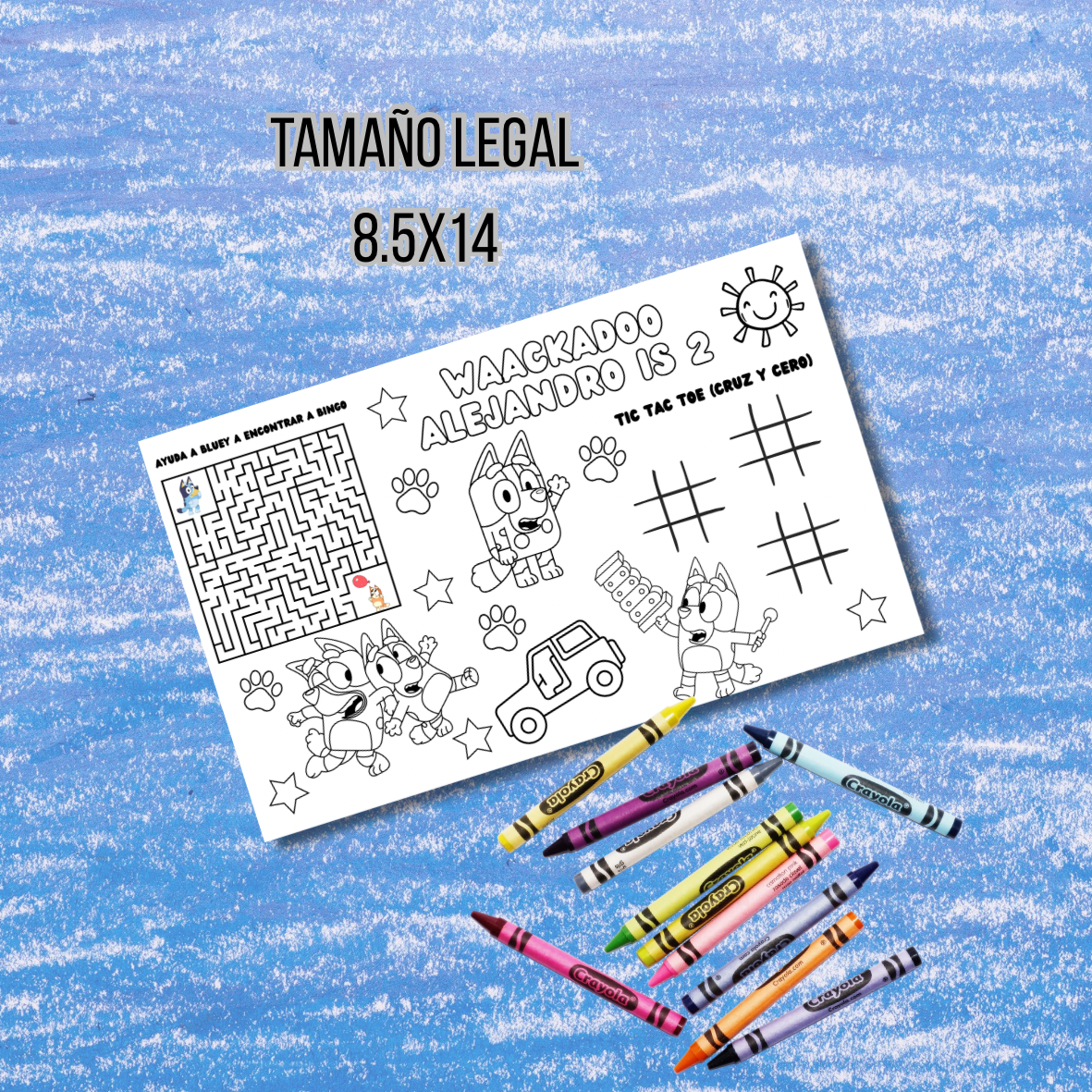 Bluey & Bingo Coloring Tablecloth