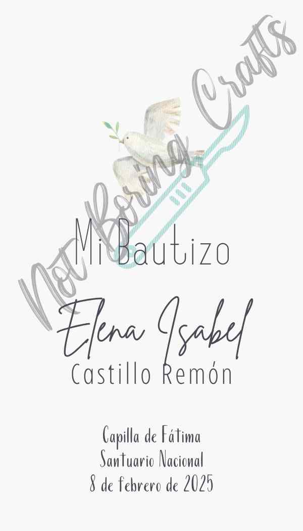 Editable Watercolor Dove Baptism Label 