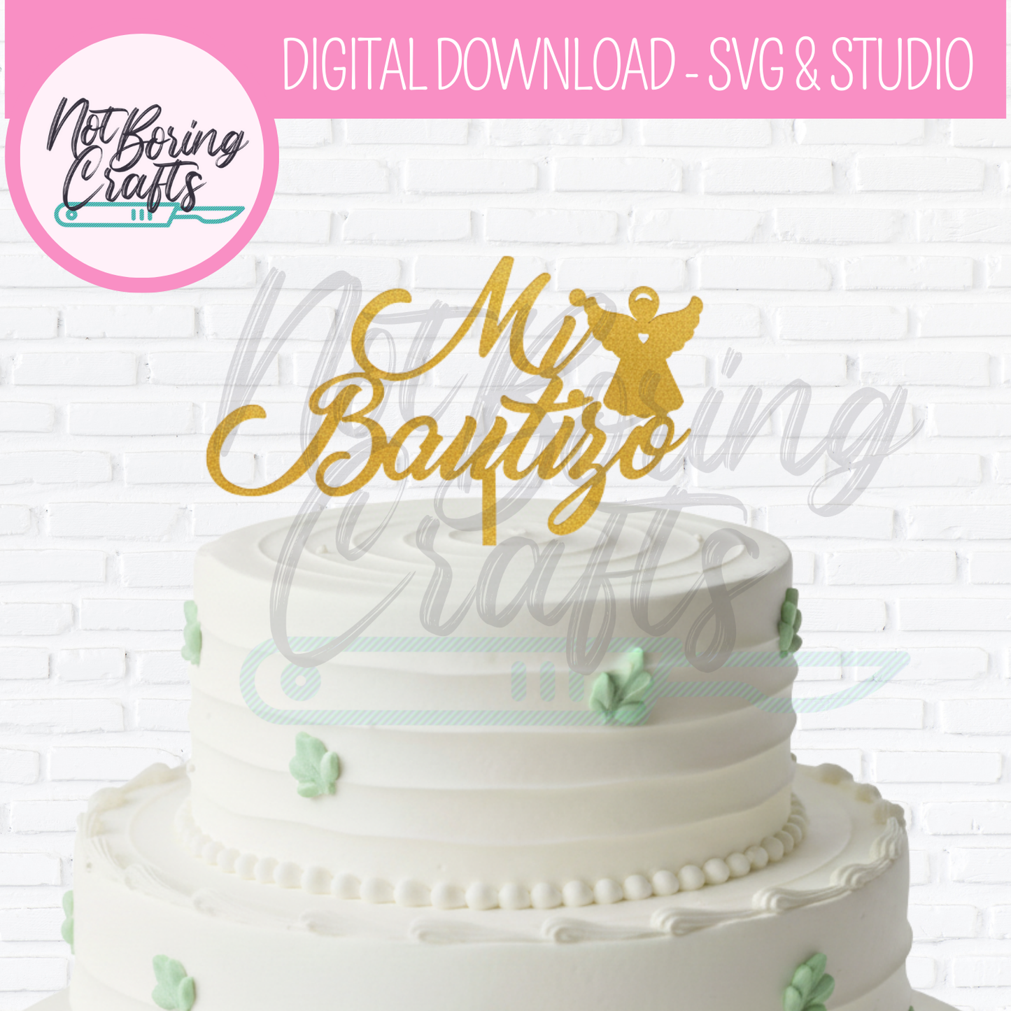 Religious Ceremony Cake Topper SVG and Studio Customizable