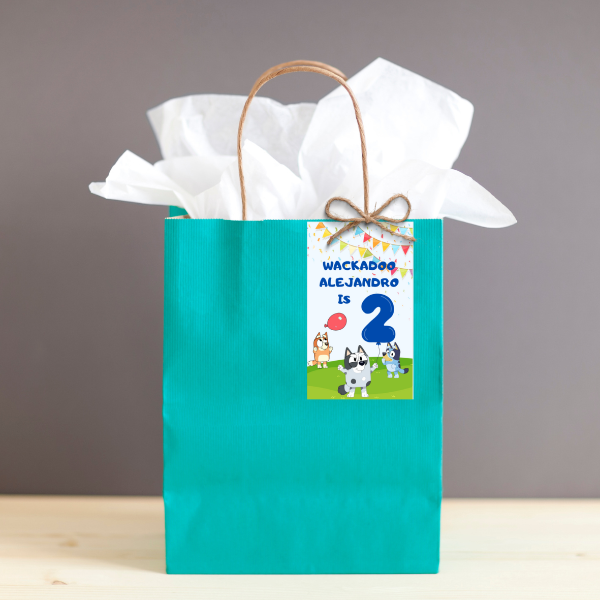 Editable Bluey Party Favor Label  
