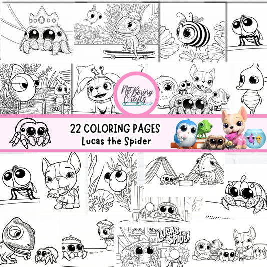 Páginas para Colorear La araña Lucas | 22 Coloring Pages en Alta Resolución JPG