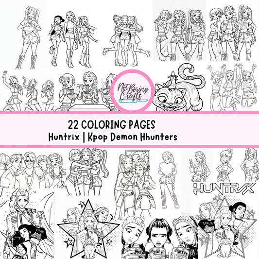 Páginas para Colorear Huntrix Guerreras K-Pop | Coloring Pages Imprimibles para Niñas