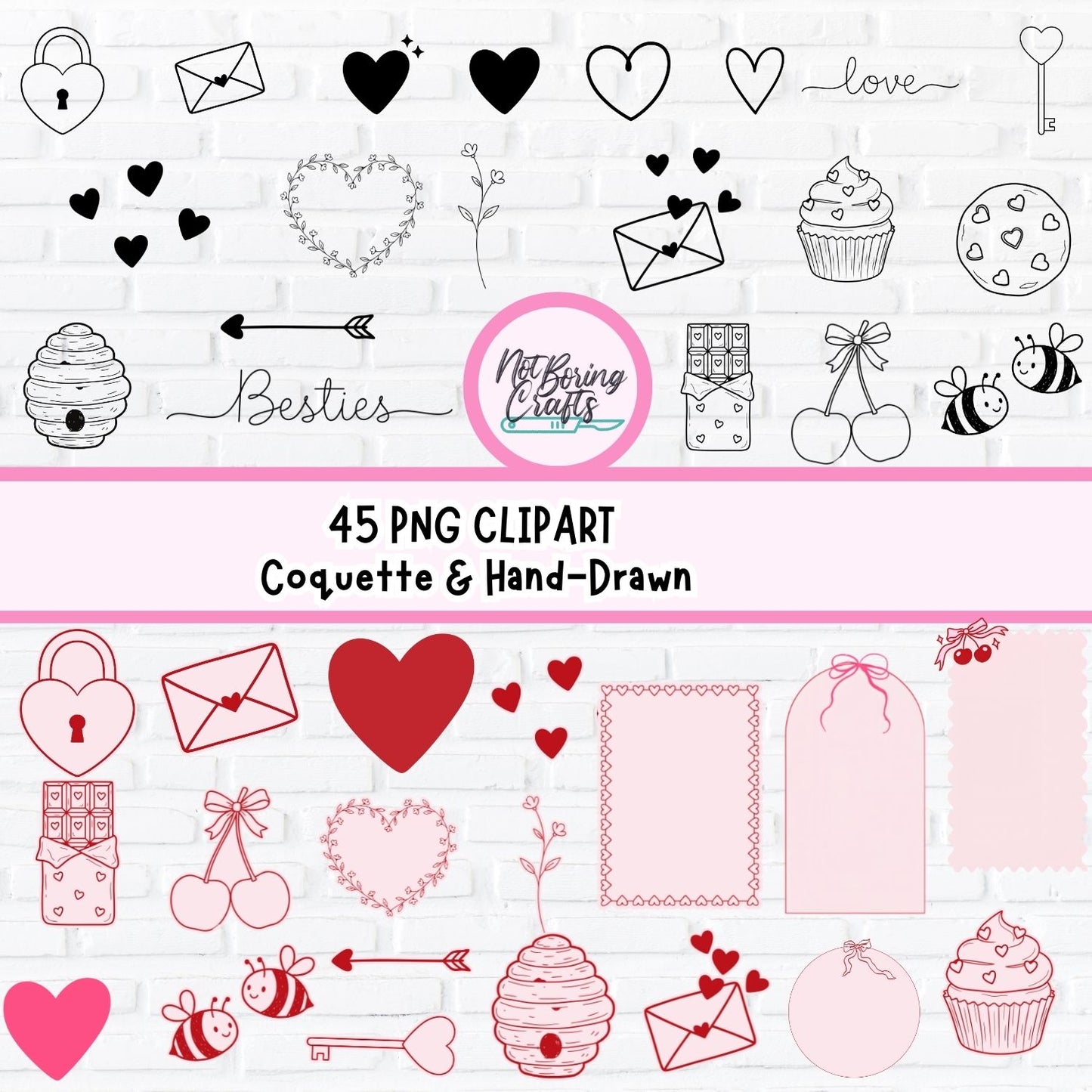 45 Valentine's Day PNG Images - Premium Clipart Coquette & Hand-Drawn - Transparent Background