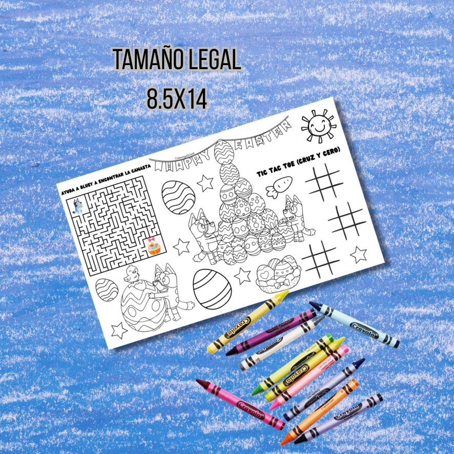 Bluey & Bingo Easter Coloring Tablecloth